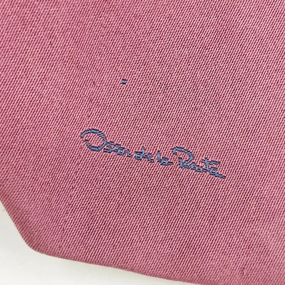 Oscar De La Renta Designer Tie Pink Mauve Navy Polka Dots Necktie 3X54 3743